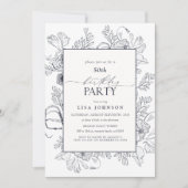 Elegant Navy Blue 50e verjaardag Bloemen Kaart (Voorkant)