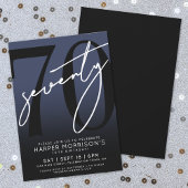 Elegant Navy Blue 70ste verjaardagsfeest Kaart