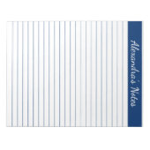 Elegant Navy Blue 8.5x11 Letter-formaat aangepast Notitieblok (Voorkant)