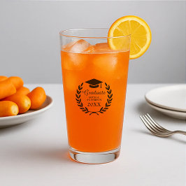 Elegant Navy Blue aangepaste naam afstudeerfeest Glas