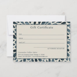 Elegant Navy Blue Abstract Modern Cadeaubon