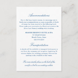 Elegant Navy Blue Accommodaties Transport QR Informatiekaartje