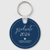 Elegant Navy Blue Afstuderen 2024 Afstuderen Sleutelhanger (Voorkant)