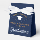 Elegant Navy Blue Afstuderen Custom 2023 Party Bedankdoosjes (Voorkant Zijde)