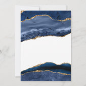 Elegant Navy Blue Agate en Gold | 100e verjaardag Kaart (Achterkant)