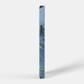 Elegant Navy Blue Agate Geode Marble Monogram iPhone Hoesje (Rechterkant)