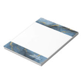 Elegant Navy Blue Agate Geode Marble Monogram Notitieblok (Linkerzijde)