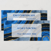 Elegant Navy Blue Agate Gold-cadeaubon (Voorkant / Achterkant)