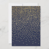 Elegant Navy Blue and Gold Script Holiday Party Kaart (Achterkant)