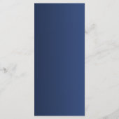 Elegant Navy Blue and Gold Wedding Menu Card (Achterkant)