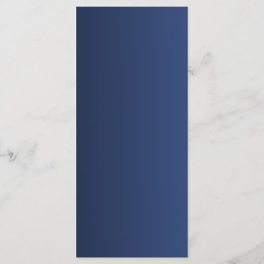 Elegant Navy Blue and Gold Wedding Menu Card (Achterkant)