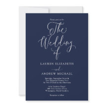 Elegant Navy Blue and White Minimalist Wedding