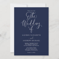 Elegant Navy Blue and White Minimalist Wedding