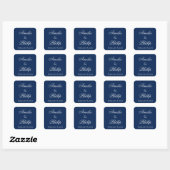 Elegant Navy Blue and White Wedding Stickers (Vel)
