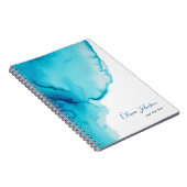 Elegant Navy Blue Aqua Waterverf Notitieboek (Rechterzijde)