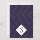 Elegant Navy Blue Art Deco Geometric Pattern Kaart (Achterkant)