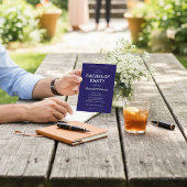 Elegant Navy Blue Bachelor Party  QR Code Kaart