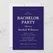 Elegant Navy Blue Bachelor Party  QR Code Kaart (Voorkant)