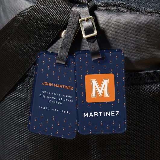 Elegant Navy Blue Bagagelabel voor Man