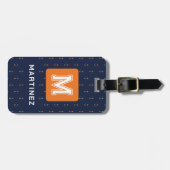 Elegant Navy Blue Bagagelabel voor Man (Voorkant horizontaal)