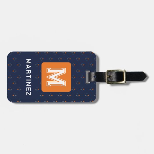 Elegant Navy Blue Bagagelabel voor Man (Voorkant horizontaal)