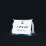 Elegant Navy Blue Bar Mitzvah Bedankkaart<br><div class="desc">Elegant Navy Blue Bar Mitzvah Hartelijk dank voor uw opmerking Kaart</div>
