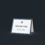 Elegant Navy Blue Bar Mitzvah Bedankkaart<br><div class="desc">Elegant Navy Blue Bar Mitzvah Hartelijk dank voor uw opmerking Kaart</div>
