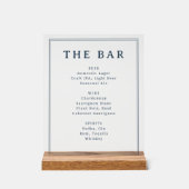 ** Elegant Navy Blue Beverage Guide Acryl Bord (Voorkant)