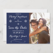 Elegant Navy Blue bewaart de datum waarop de Kaart (Voorkant)