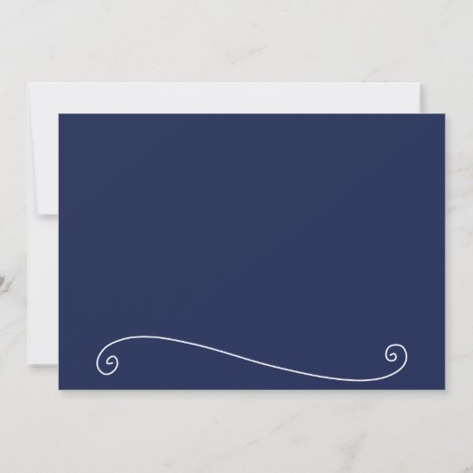 Elegant Navy Blue bewaart de datum waarop de Kaart (Achterkant)