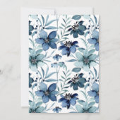 Elegant Navy Blue Blauwgroen Floral Vrijgezellenfe Kaart (Achterkant)