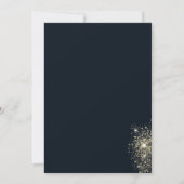 Elegant Navy Blue Bloemen Doop Kaart (Achterkant)