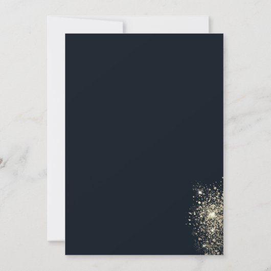 Elegant Navy Blue Bloemen Doop Kaart (Achterkant)