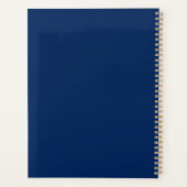 Elegant Navy Blue Blush Bloemen Lijst Bruiloft Planner (Achterkant)