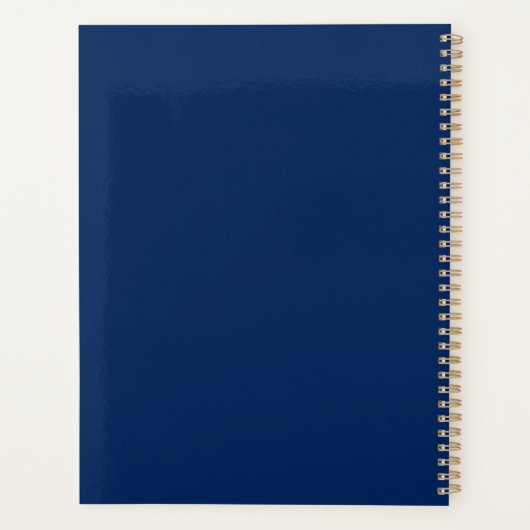 Elegant Navy Blue Blush Bloemen Lijst Bruiloft Planner (Achterkant)