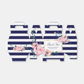 Elegant Navy Blue Blush Pink Floral Wedding Bedankdoosjes (Uitgevouwen)