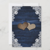 Elegant Navy Blue Blush Pink Floral Wedding Kaart (Achterkant)