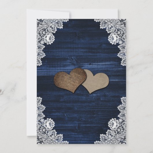 Elegant Navy Blue Blush Pink Floral Wedding Kaart (Achterkant)