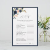 Elegant Navy Blue Blush Pink Vrijgezellenfeest Gam (Staand voorkant)