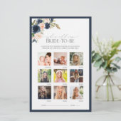 Elegant Navy Blue Blush Pink Vrijgezellenfeest Gam (Staand voorkant)