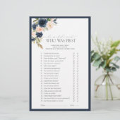 Elegant Navy Blue Blush Pink Vrijgezellenfeest Gam (Staand voorkant)