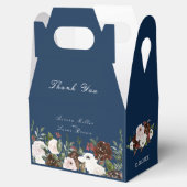 Elegant Navy Blue Blush Waterverf Floral Wedding Bedankdoosjes (Geopend)