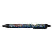 Elegant Navy Blue Blush Waterverf Floral Wedding Zwarte Inkt Pen (Bodem)