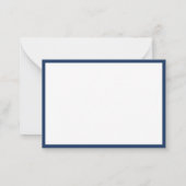 Elegant Navy Blue Border Monogram Notitiekaartje (Achterkant)