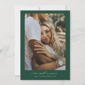 Elegant Navy Blue botanical crest monogram wedding Kaart (Achterkant)