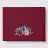 Elegant Navy Blue Bourgondië Goud Geometrisch Brui Gastenboek (Achterkant)