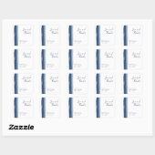 Elegant Navy Blue Boy Modern Baby shower Vierkante Sticker (Vel)