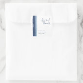 Elegant Navy Blue Boy Modern Baby shower Vierkante Sticker (Tas)