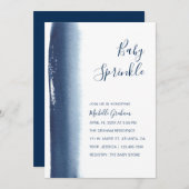 Elegant Navy Blue Boy Modern Baby Sprinkle Kaart (Voorkant / Achterkant)