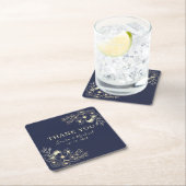 Elegant Navy Blue bruiloft dank u Kartonnen Onderzetters (Insitu)